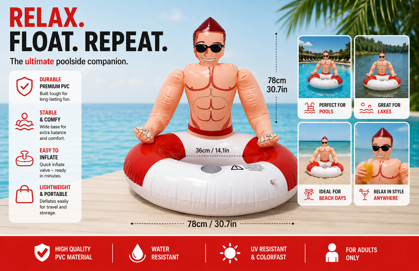 Inflatable muscle man