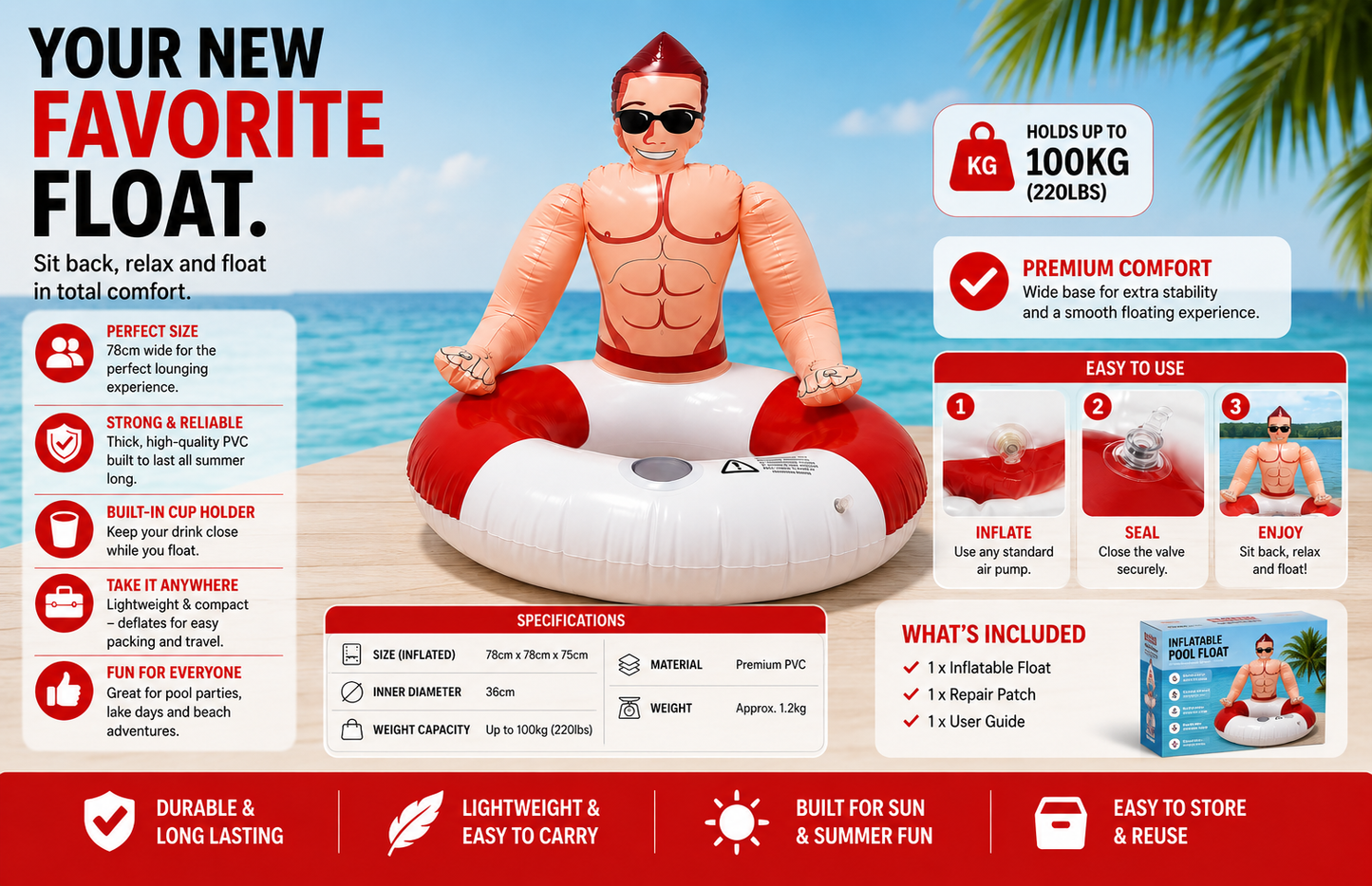 Inflatable muscle man