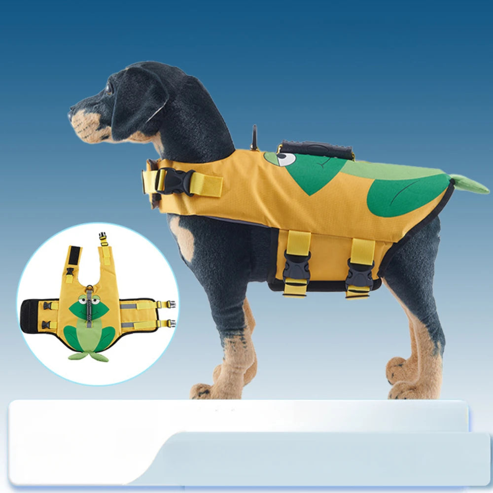 Dog Life Jacket Suitable for Swimming Boating Floating High-buoyancy Pet Swimming Vest with Reflective Safety Strips