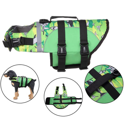 Dog Life Jacket Suitable for Swimming Boating Floating High-buoyancy Pet Swimming Vest with Reflective Safety Strips