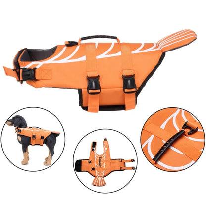 Dog Life Jacket Suitable for Swimming Boating Floating High-buoyancy Pet Swimming Vest with Reflective Safety Strips