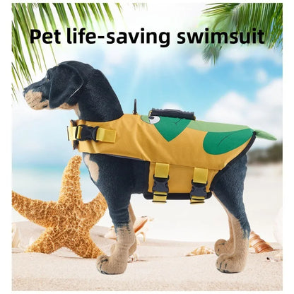 Dog Life Jacket Suitable for Swimming Boating Floating High-buoyancy Pet Swimming Vest with Reflective Safety Strips