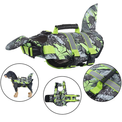 Dog Life Jacket Suitable for Swimming Boating Floating High-buoyancy Pet Swimming Vest with Reflective Safety Strips