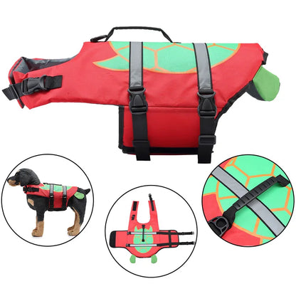Dog Life Jacket Suitable for Swimming Boating Floating High-buoyancy Pet Swimming Vest with Reflective Safety Strips