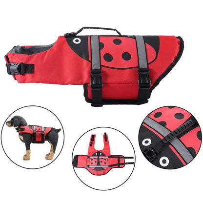 Dog Life Jacket Suitable for Swimming Boating Floating High-buoyancy Pet Swimming Vest with Reflective Safety Strips