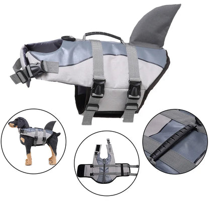 Dog Life Jacket Suitable for Swimming Boating Floating High-buoyancy Pet Swimming Vest with Reflective Safety Strips