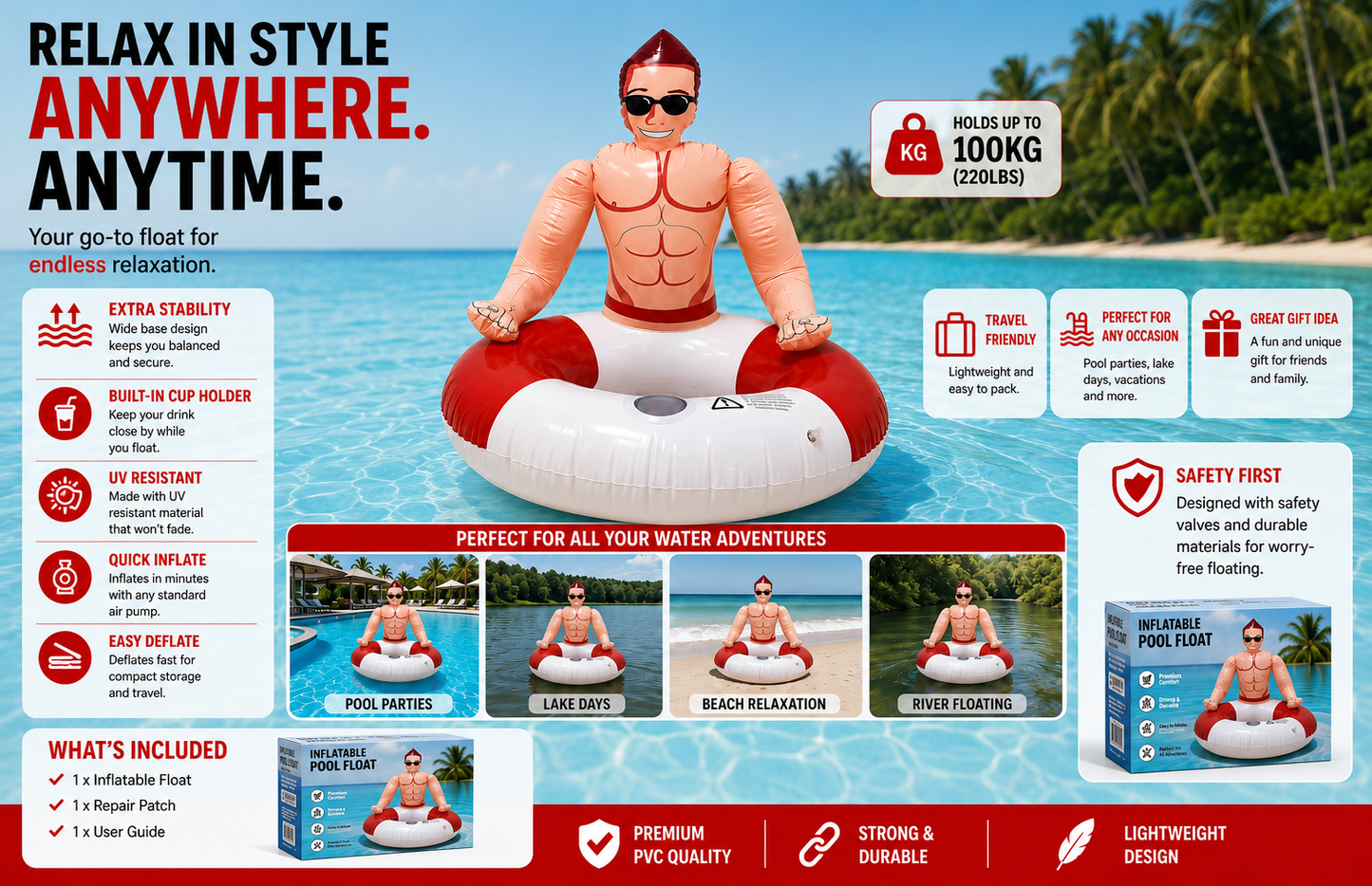 Inflatable muscle man